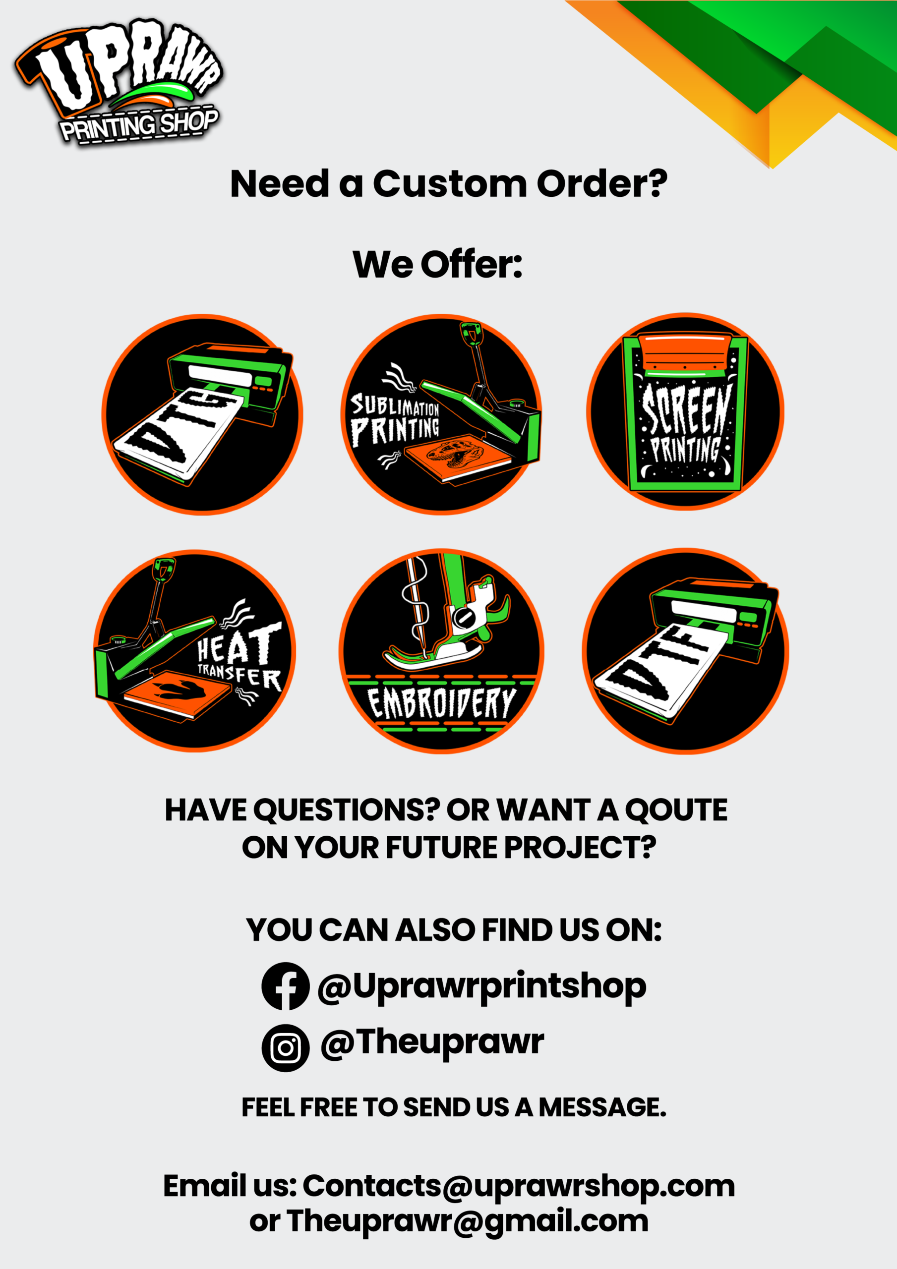 UpRawr services flyer